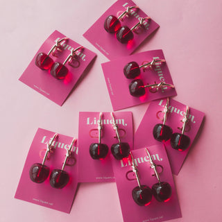 Cherry earrings (clear RD)
