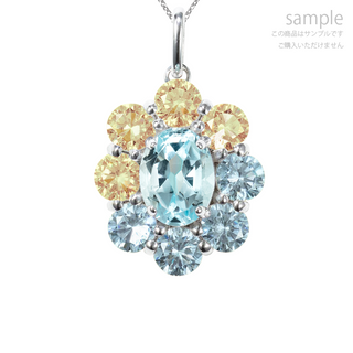 [sample] Jewelry bloom pendant (blue topaz)