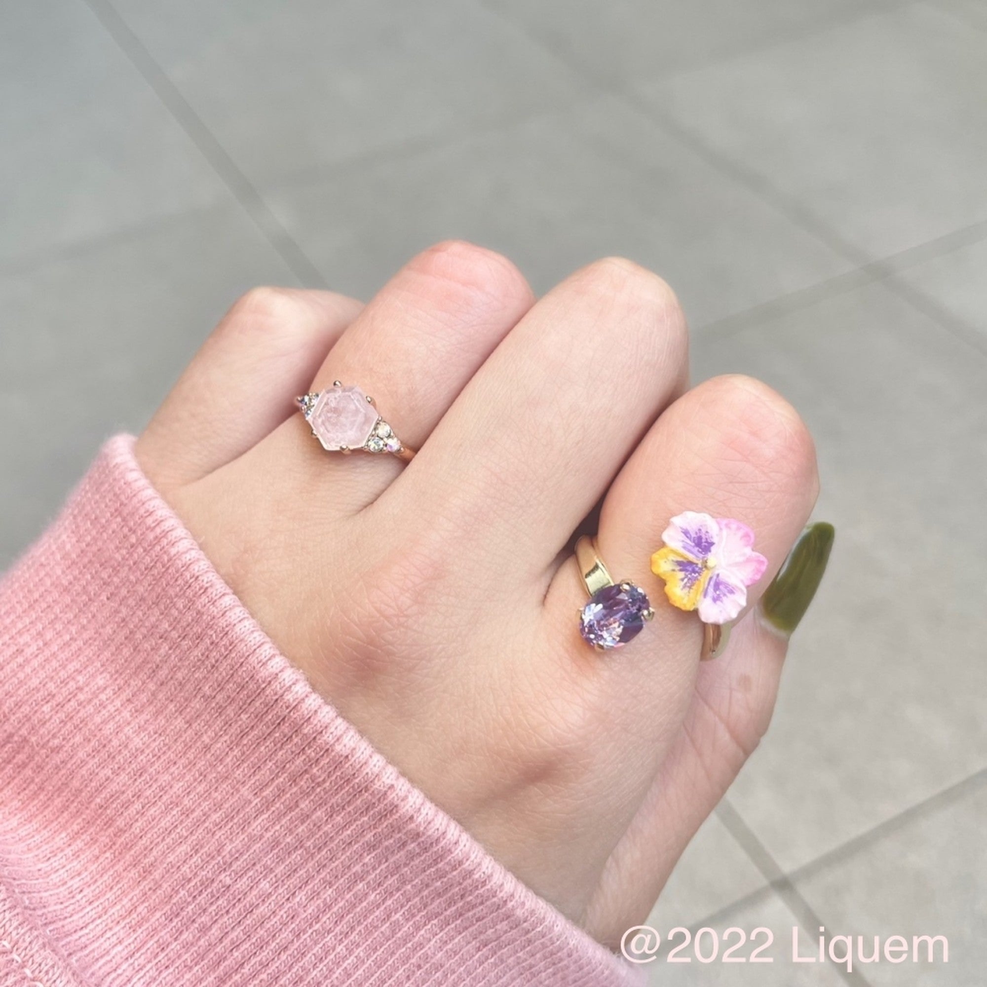 YUKI × Liquem / カットGEMリング