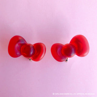 Hello Kitty x Liquem / Hello Kitty ribbon clip on earrings