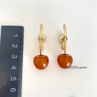 Liquem/kids cherry clip on earrings (caramel)