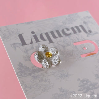 Liquem / Flower mini one earrings (SLV lame)