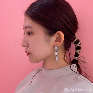 Liquem / ribbon sorbet clip on earrings
