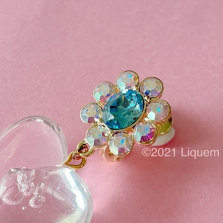 Liquem / Bloom Heart Bubble clip on earrings (March)