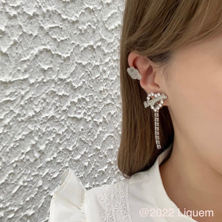 Liquem / LOGO clip on earrings (SLV)