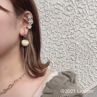 Liquem / Cherry earrings (Marble CREAM)