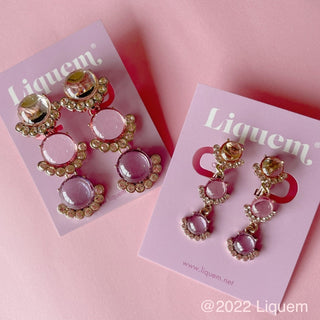 Liquem / Cafe latte earrings (satin grade)