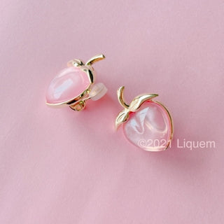Liquem / Juicy peach clip on earrings (powder glitter)