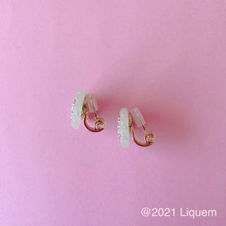 Liquem / Mini Bavaroeye clip on earrings (Green Tea)