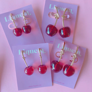 Kids cherry earrings (clear RD)