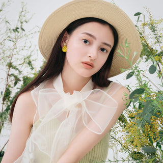 YUKI × Liquem / Pineapple clip on earrings