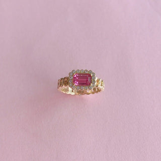 Liquem / Chain Jewel Ring (Rose)