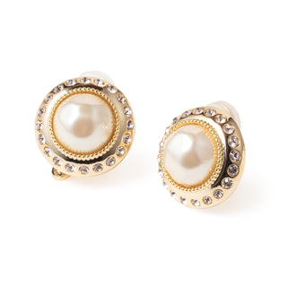 antique button clip on earrings