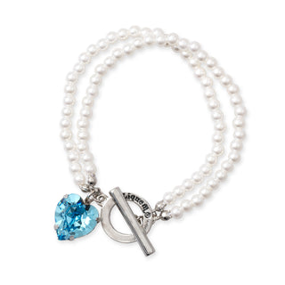 big heart bracelet (aquamarine)