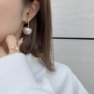 pearl cherry earrings