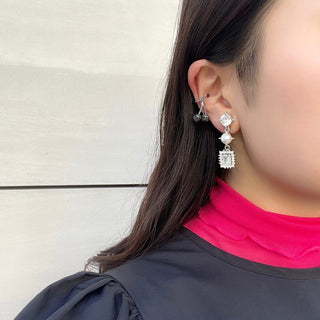 studded crystal clip on earrings