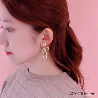Liquem / ribbon earrings (GLD)