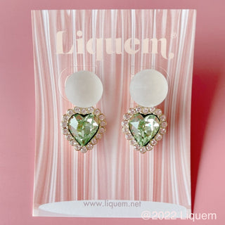 Liquem / snowball heart earrings