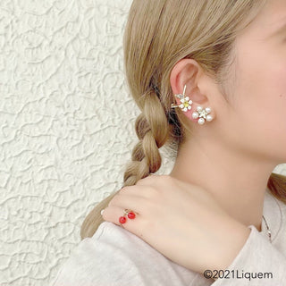 Liquem / Portrait mini flower clip on earrings (YEL)