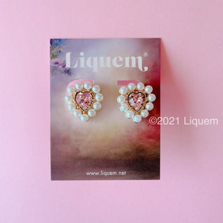 Liquem / Portrait Heart earrings (Lt Rose)