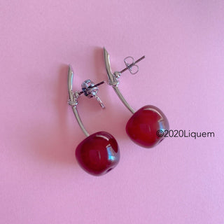 Liquem/kids cherry earrings (chocolate)