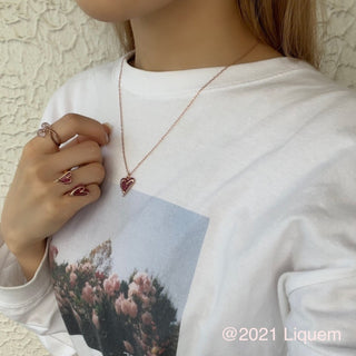 Josie's RUNWAY × Liquem / W heart ring (PK lame)