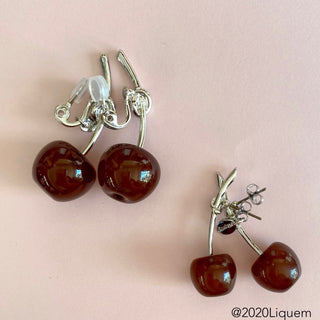 Liquem/kids cherry earrings (chocolate)