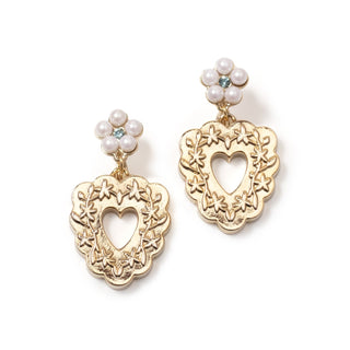 relief heart earrings