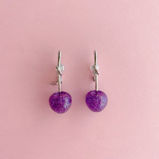 Liquem / Cherry clip on earrings (PUR lame)