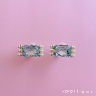 Liquem / glass candy clip on earrings