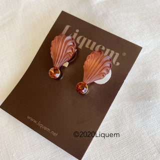 Liquem / Birthday cake/clip on earrings (marron cream)