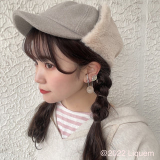 Liquem / Cherry clip on earrings (light ocher)