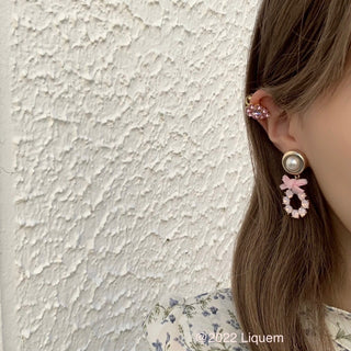 baby pink clip on earrings