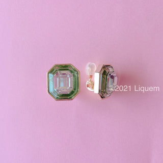 Liquem / Gem in Gem clip on earrings (kiwi)