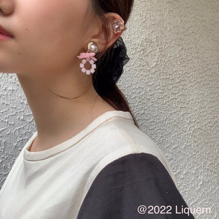 baby pink clip on earrings