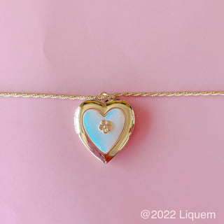 shell heart locket necklace
