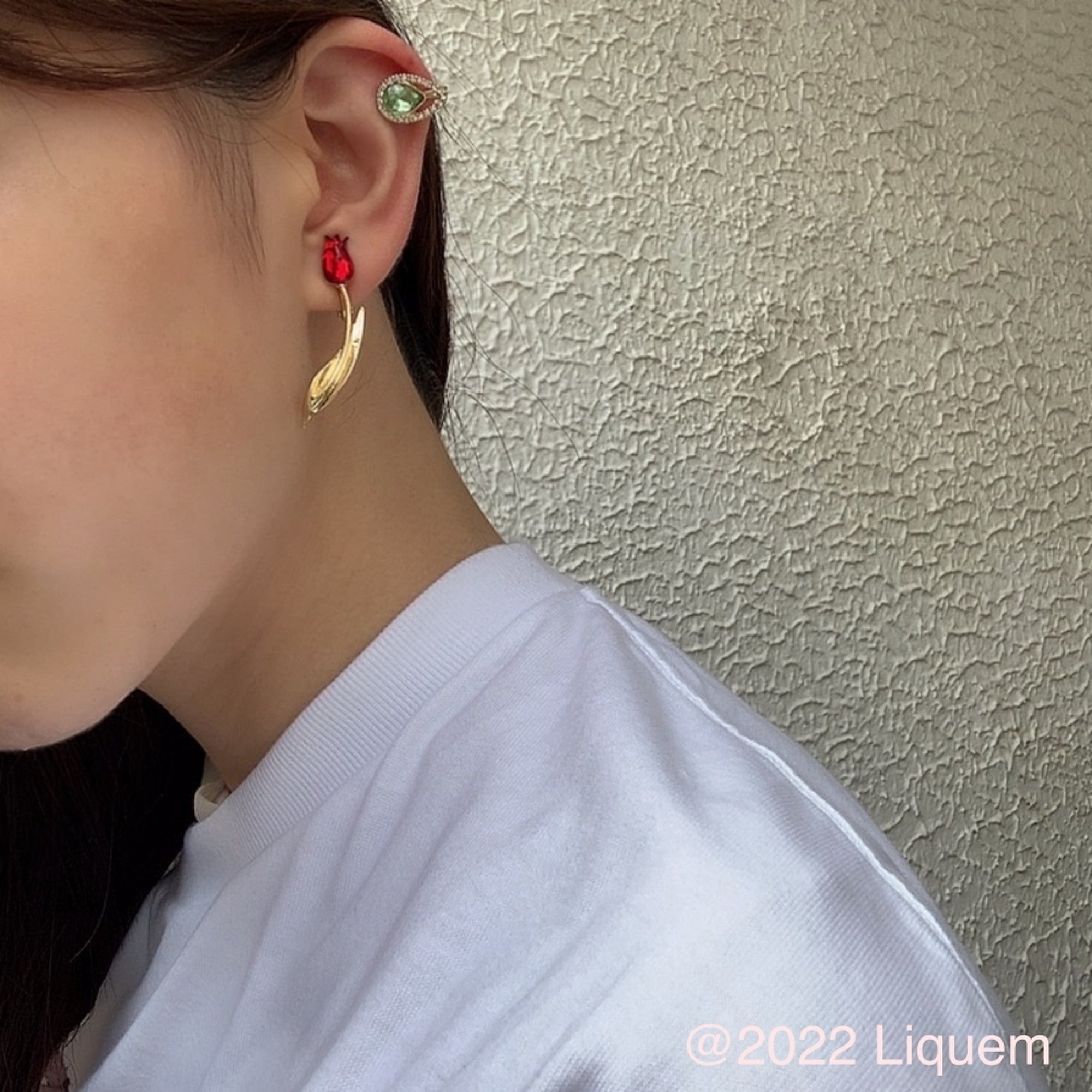 Liquem / チューリップピアス(レッド)