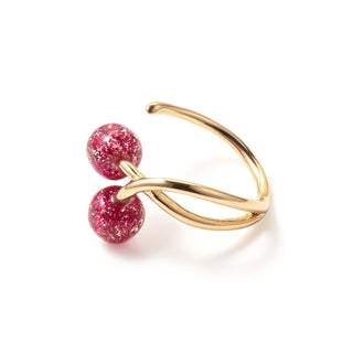 Cherry ring (pink glitter)