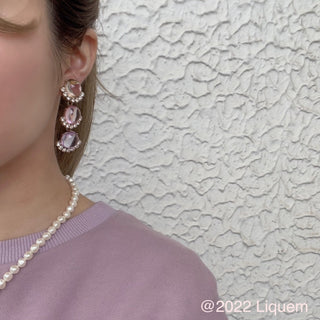 Liquem / Cafe latte earrings (satin grade)