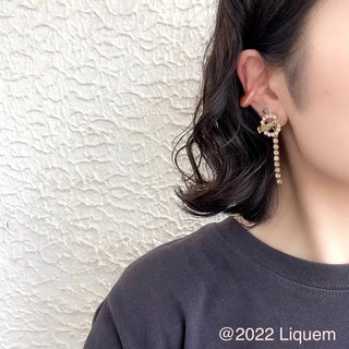 Liquem / LOGO earrings (GLD)