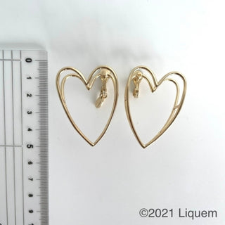 Liquem / W heart earrings