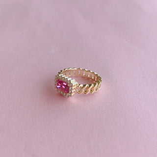 Liquem / Chain Jewel Ring (Rose)
