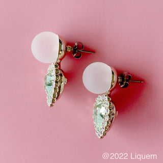 Liquem / snowball heart earrings