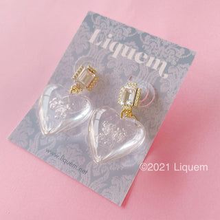 Liquem / Bubblegum heart earrings (clear)