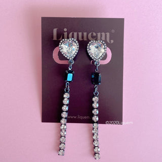 Liquem / Black Heart Stick clip on earrings
