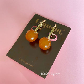 Liquem/kids cherry clip on earrings (caramel)