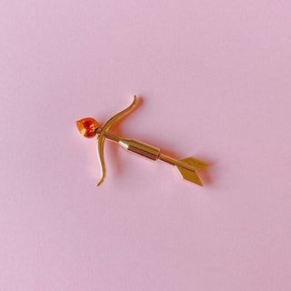 &lt;earrings&gt; Liquem / Cupid arrow earrings (orange/GLD)
