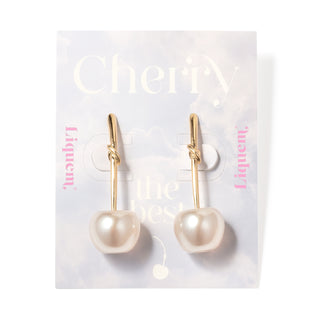 Kids pearl cherry earrings